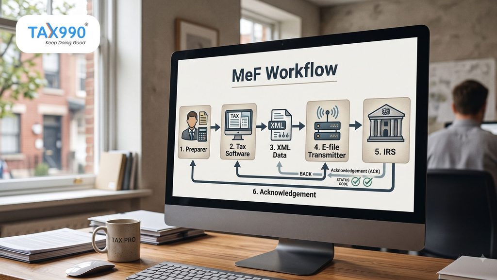 Workflow of the IRS Modernized e-File (MeF) system