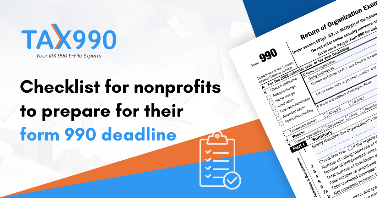 Checklist for nonprofits to prepare for their 990 filing deadline