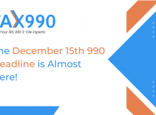The December 15th 990 filing deadline is almost here