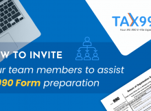 Inviting team members to assist you with 990 form preparation