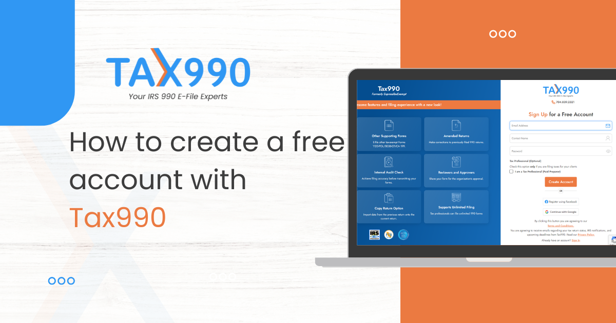 How to Create a Free Account With Tax 990