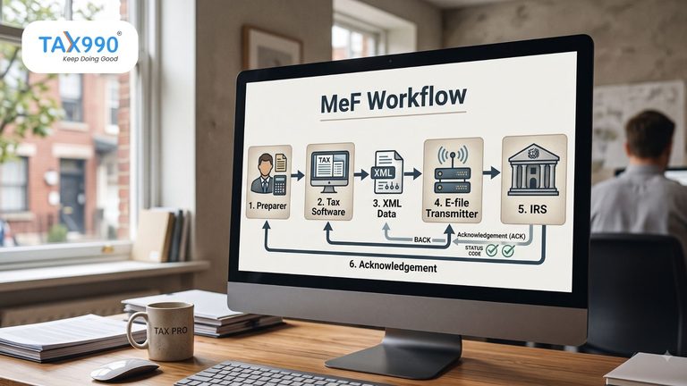 Workflow of the IRS Modernized e-File (MeF) system